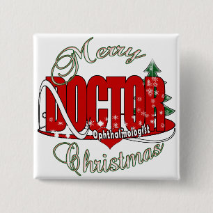 CHRISTMAS Ophthalmoloog OOOGARTS Vierkante Button 5,1 Cm
