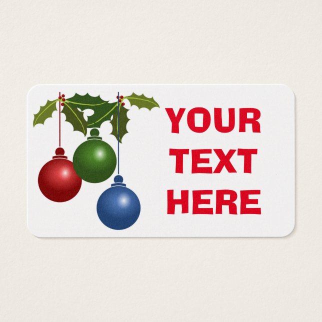 CHRISTMAS ORNAMENS VISITEKAARTJES (Voorkant)