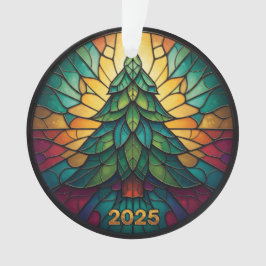 Christmas Ornament 2025 Faux Stained Glass Eff. 1 