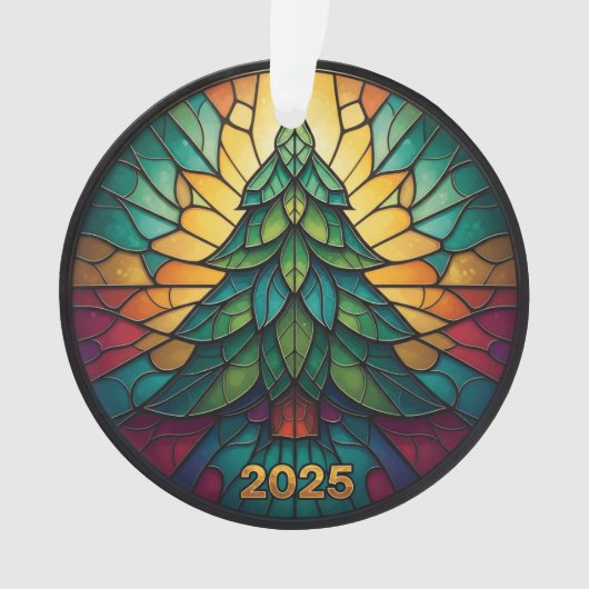 Christmas Ornament 2025 Faux Stained Glass Eff. 1  (devant)