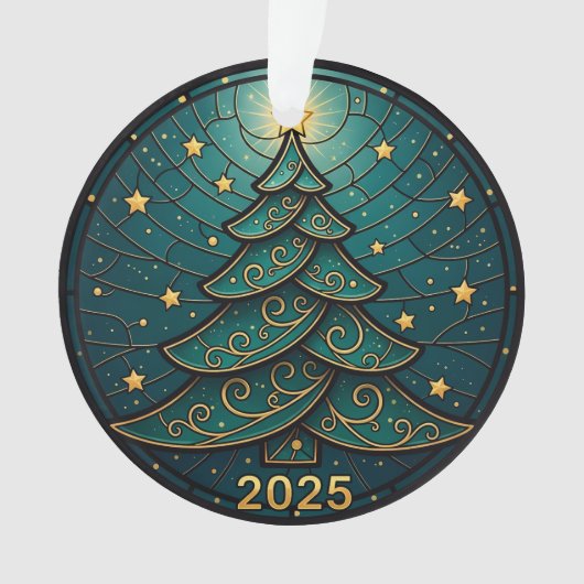 Christmas Ornament 2025 Faux Stained Glass Eff. 2 (devant)