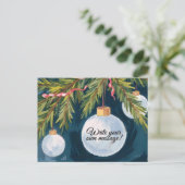 Christmas Ornament Custom Text Personalized Feestdagenkaart (Staand voorkant)