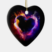 **CHRISTMAS ORNAMENT** HART OP BRAND KERAMISCH ORNAMENT (Rechts)