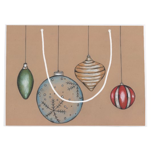 Christmas Ornament Holiday Bag Groot Cadeauzakje (Voorkant)
