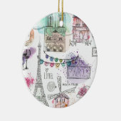 Christmas Ornament-Paris Print Keramisch Ornament (Rechts)