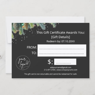 Christmas Ornaments Logo Gift Certificate
