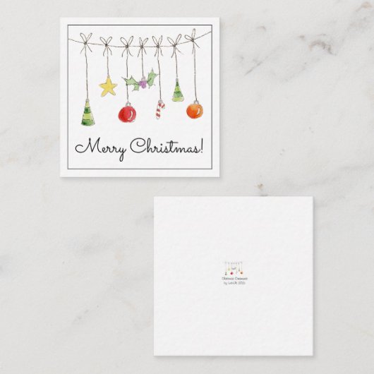 Christmas Ornaments On A String Notitiekaartje (Voorkant / Achterkant)