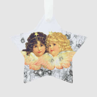CHRISTMAS ORNAMENTS VINTAGE ANGELS AND STARS ORNAMENT