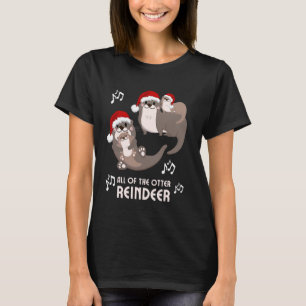 Christmas Otter Puns All of the Otter Reindeer Boy T-shirt