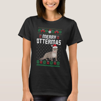 Christmas Otter Xmas Christmas Ugly Christmas El T-shirt