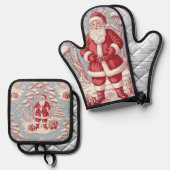 Christmas Oven Mitt & Pot Holder Set (Voorkant / Achterkant)