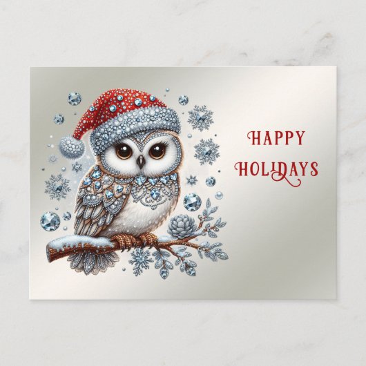 Christmas Owl Briefkaart (Voorkant)