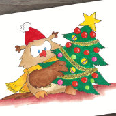 CHRISTMAS OWL carte postale par Nicole Janes