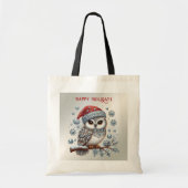 Christmas Owl Holiday Canvas tas (Voorkant)