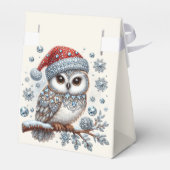 Christmas Owl Holiday Gift Box Bedankdoosjes (Achterkant)