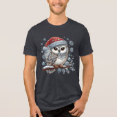 Christmas Owl Mannen-T-shirt Tri-Blend Shirt (Voorkant)