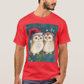 CHRISTMAS OWL OWLS T-SHIRTS (Devant)