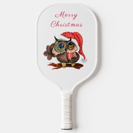 Christmas Owl Pickleball Paddle (Voorkant)
