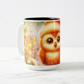 Christmas Owl tweekleurige Mok (Voorkant links)