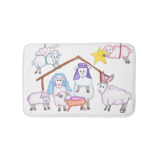 Christmas Pageant Shower Curtain Badmat (Voorkant)