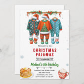 Christmas pajama brunch invitation (Devant / Derrière)