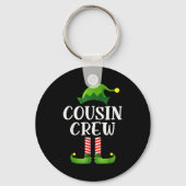 Christmas Pajama Cousin Crew Funny Elf Matching Pa Sleutelhanger (Voorkant)