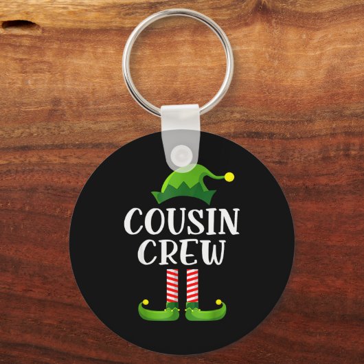 Christmas Pajama Cousin Crew Funny Elf Matching Pa Sleutelhanger (Voorkant)