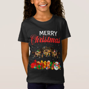Christmas Pajama Dragon Lover Xmas Tree Lights Ani T-shirt