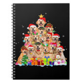 Christmas Pajama Golden Retriever Tree Xmas Gift D Notitieboek (Voorkant)