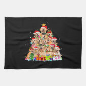 Christmas Pajama Golden Retriever Tree Xmas Gift D Theedoek (Horizontaal)