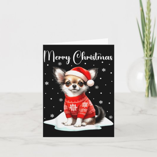 Christmas Pajamas Chihuahua Christmas Outfit Chihu Kaart (Voorkant)