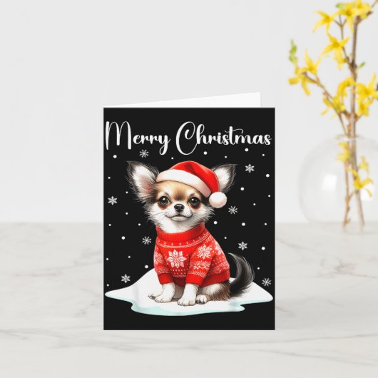 Christmas Pajamas Chihuahua Christmas Outfit Chihu Kaart (Gele Bloem)