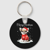 Christmas Pajamas Chihuahua Christmas Outfit Chihu Sleutelhanger (Voorkant)