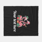Christmas Palm Flamingo Personalized Xmas Lights  Fleece Deken (Voorkant (Horizontaal))