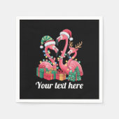 Christmas Palm Flamingo Personalized Xmas Lights  Servet (Voorkant)