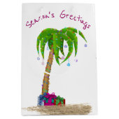 Christmas Palm Tree in Sand Medium Cadeauzakje (Voorkant)
