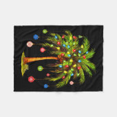 Christmas Palm Tree Light Hawaiian Trocal Xmas Fleece Deken (Voorkant (Horizontaal))