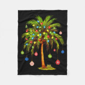 Christmas Palm Tree Light Hawaiian Trocal Xmas Fleece Deken (Voorkant)