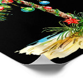 Christmas Palm Tree Light Hawaiian Trocal Xmas Men Poster (Hoek)