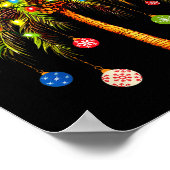 Christmas Palm Tree Light Hawaiian Trocal Xmas Poster (Hoek)