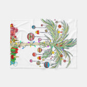 Christmas Palm Tree Light Hawaiian Tropical Xmas Fleece Deken (Voorkant (Horizontaal))