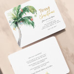 Christmas Palm Tree Moving Adresse Faire-part<br><div class="desc">Christmas Holiday Coastal Moving Palm Tree Faire-part vous pouvez facilement customiser en cliquant sur le bouton "Personnaliser". Ajoutez votre message personnalisé et vos noms à l'envers</div>