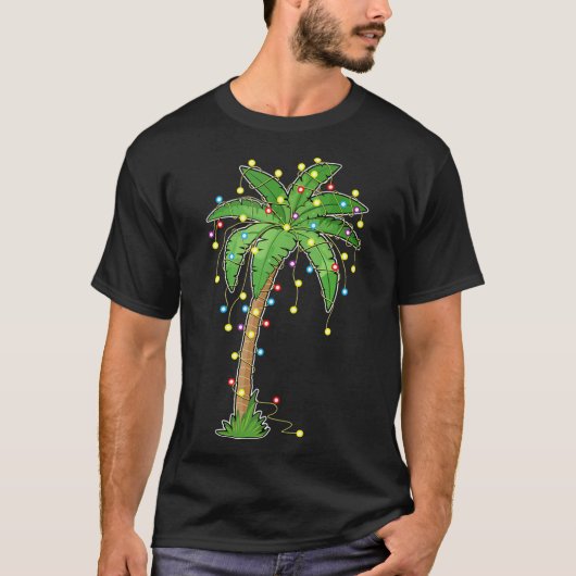 Christmas Palm Tree Tropical Holiday Design T-shirt (Voorkant)