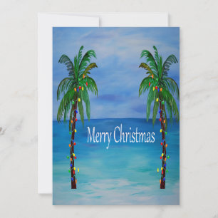 Christmas palm trees tropical Holiday cards. Kaart
