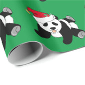 Christmas Panda Beer Groen Cadeaupapier (Rol Hoek)