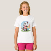 Christmas Panda with Christmas Hat and Soccer Ball T-shirt (Voorkant volledig)