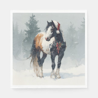 Christmas Paper Napkin / Beautiful Paint Horse Servet