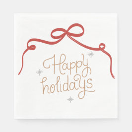Christmas Paper Napkin with Bold Holiday Symbols Servet