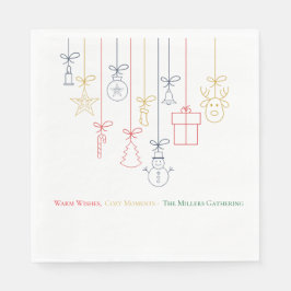 Christmas Paper Napkin with Jewel Tones & Metallic Servet