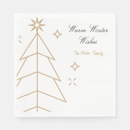 Christmas Paper Napkin with Minimalist Trees Servet